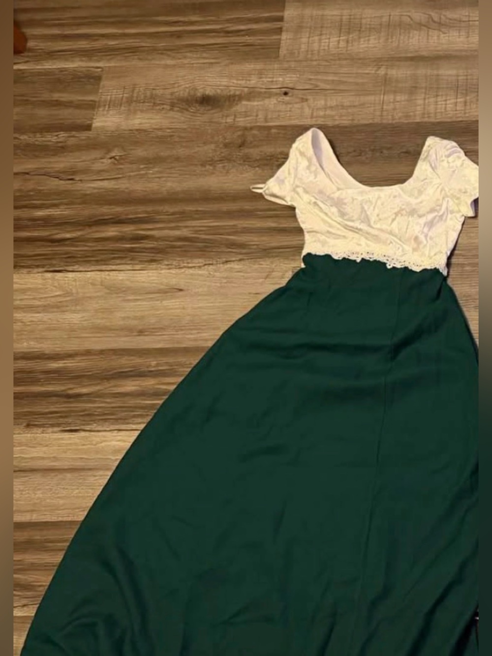 High-Low Green and Cream Women's Dress